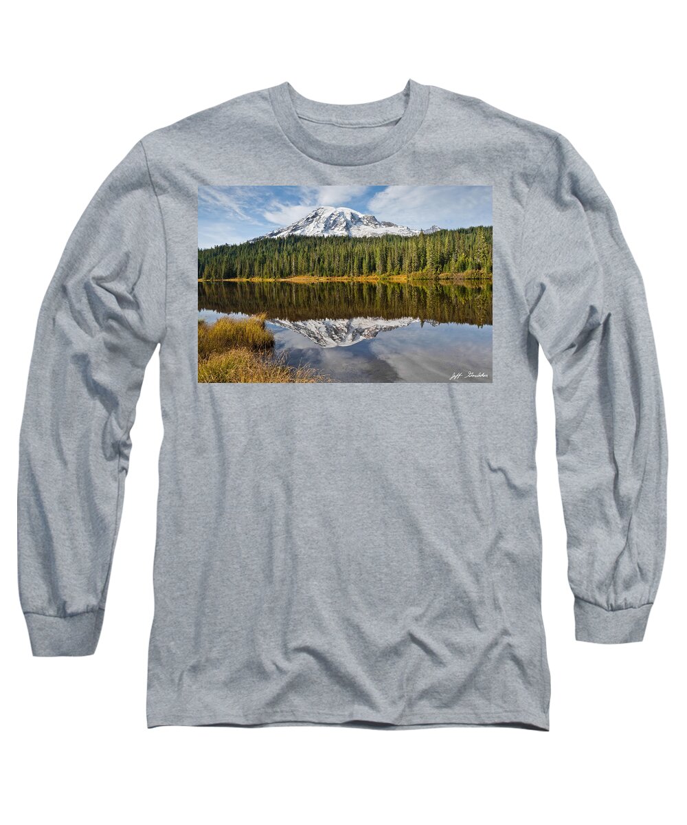 Autumn Long Sleeve T-Shirt featuring the photograph Mount Rainier and Reflection Lakes in the Fall by Jeff Goulden