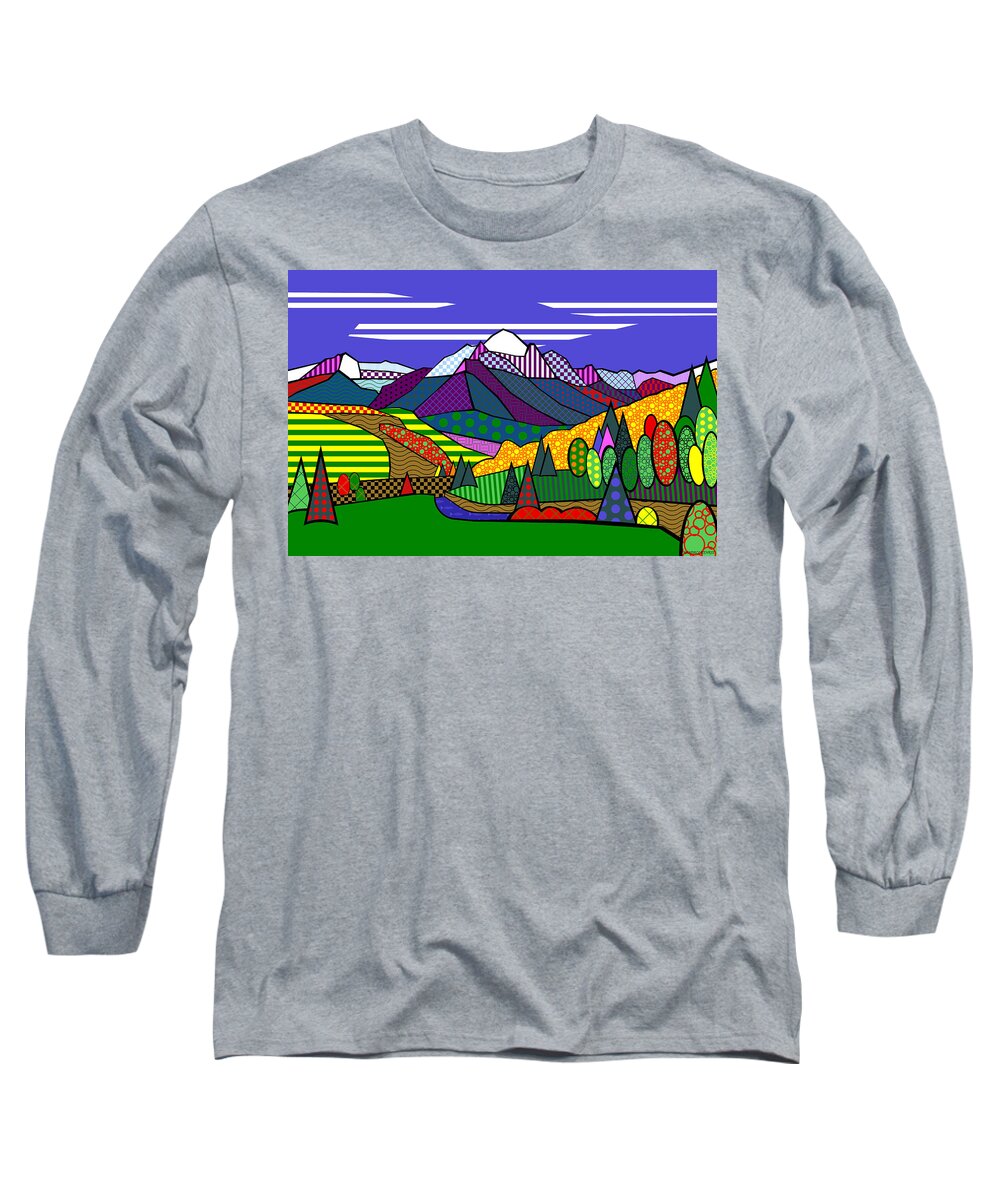 Colorado Long Sleeve T-Shirt featuring the digital art Mount Sneffels by Randall J Henrie