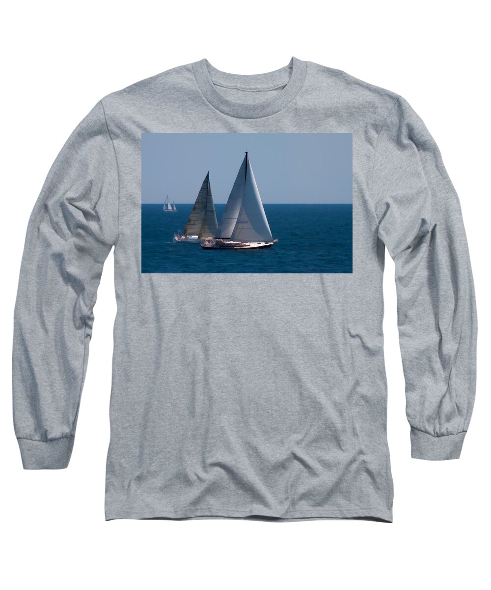 Man Against The Elements Long Sleeve T-Shirt featuring the photograph Neck and neck by Jeff Folger