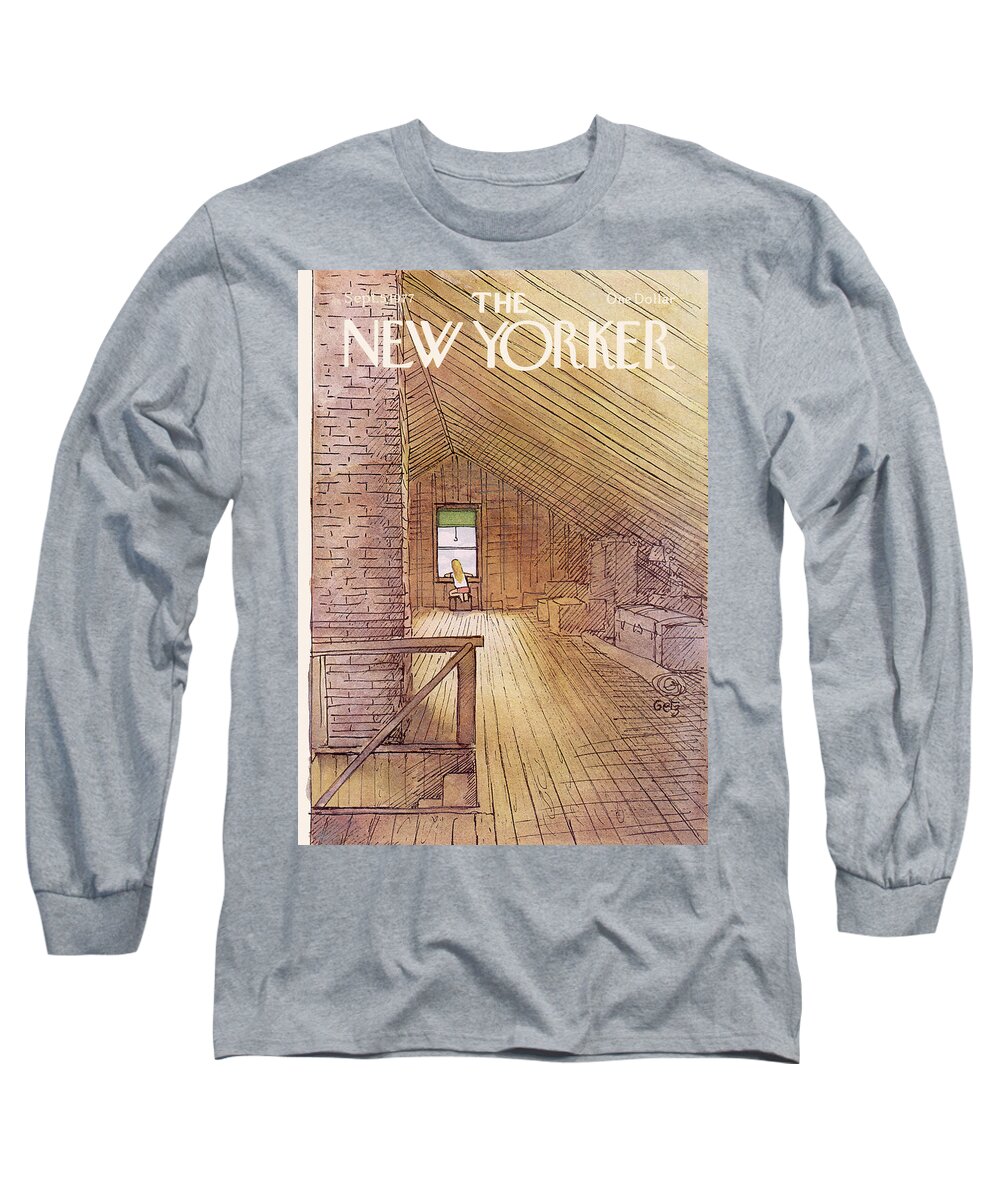 Attic Long Sleeve T-Shirt featuring the painting New Yorker September 5th, 1977 by Arthur Getz