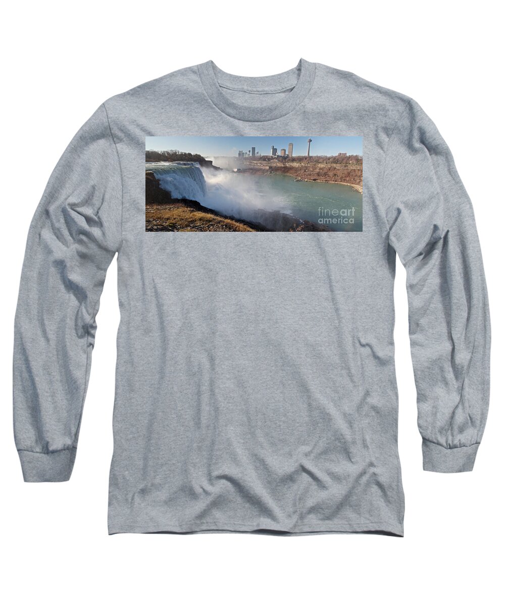 Niagara Falls Long Sleeve T-Shirt featuring the photograph Niagara Falls Panorama by William Norton