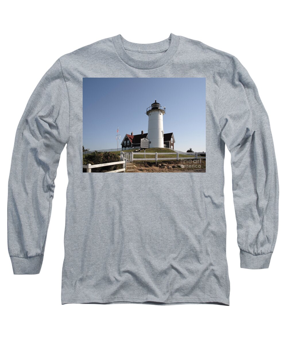 Falmouth Long Sleeve T-Shirt featuring the photograph Nobska Lighthouse on Cape Cod at Woods Hole Massachusetts by William Kuta
