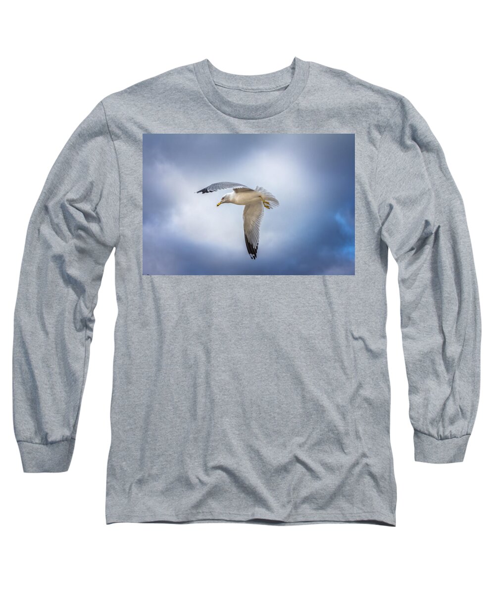 Seagull Long Sleeve T-Shirt featuring the photograph Ohio River Seagull by Mary Almond