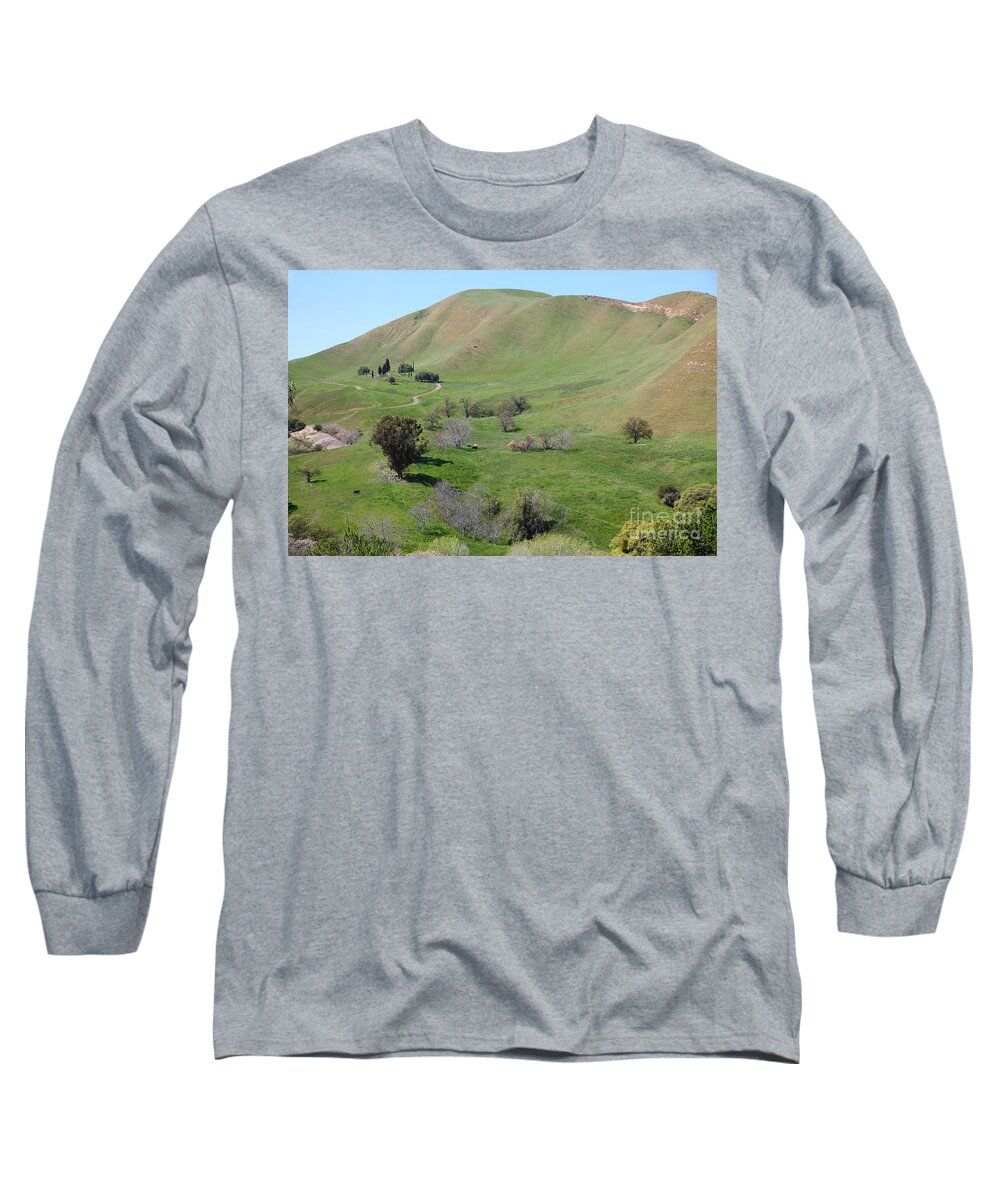 Bayarea Long Sleeve T-Shirt featuring the photograph Old Rose Hill Cemetery Atop The Rolling Hills Landscape of The Black Diamond Mines California 5D2231 by Wingsdomain Art and Photography