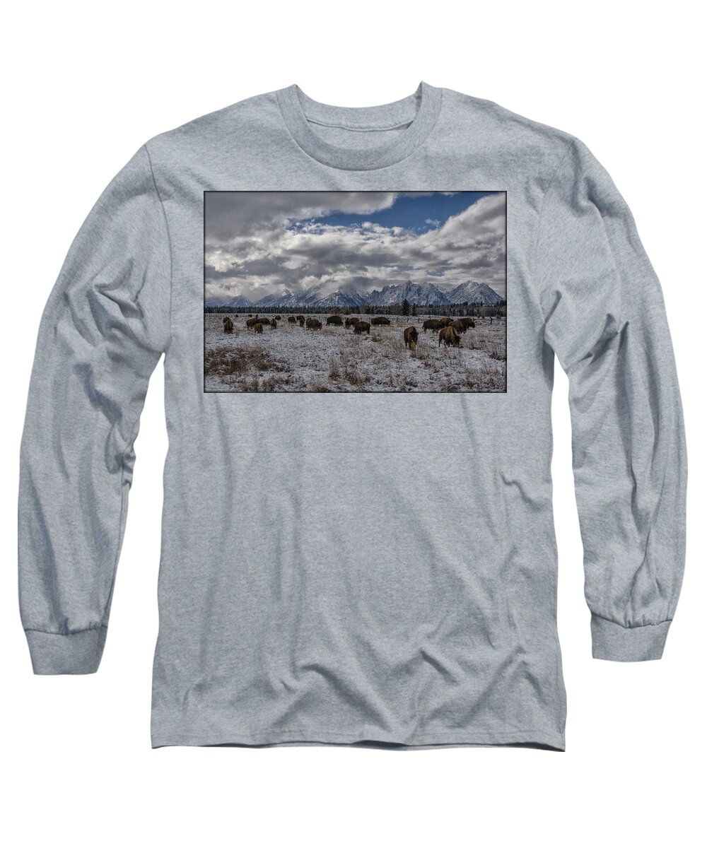 Grand Tetons Long Sleeve T-Shirt featuring the photograph On the Range by Erika Fawcett
