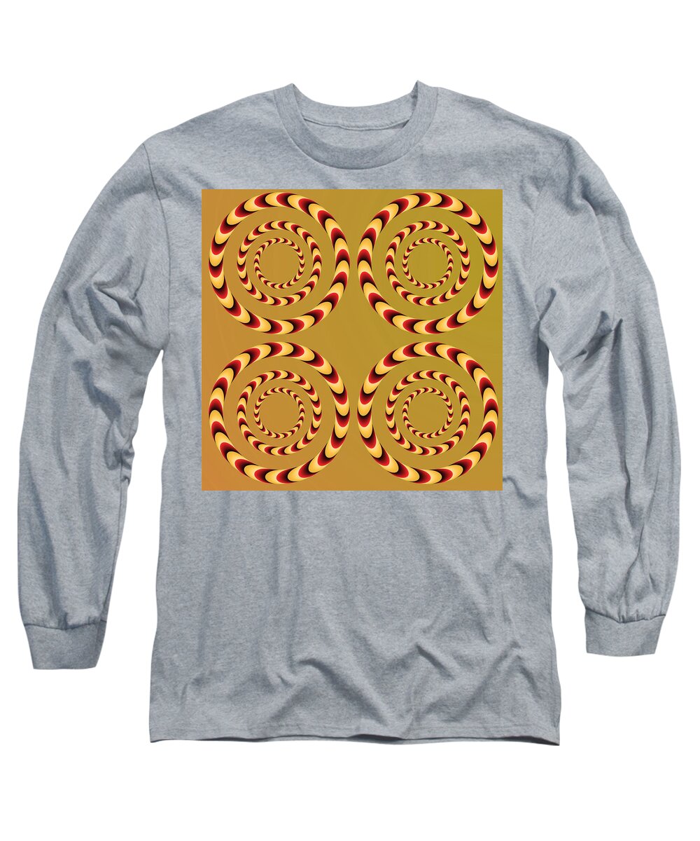 Waves Long Sleeve T-Shirt featuring the digital art Optical Ilusions Summer Spin by Sumit Mehndiratta