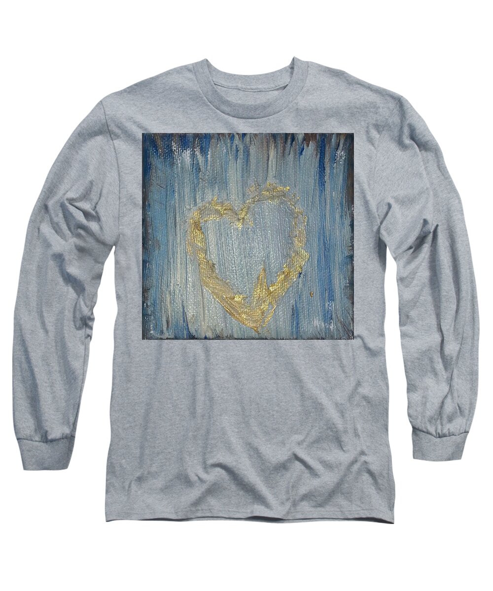 Abstract Painting Strcutured Mix Long Sleeve T-Shirt featuring the painting P2 by KUNST MIT HERZ Art with heart
