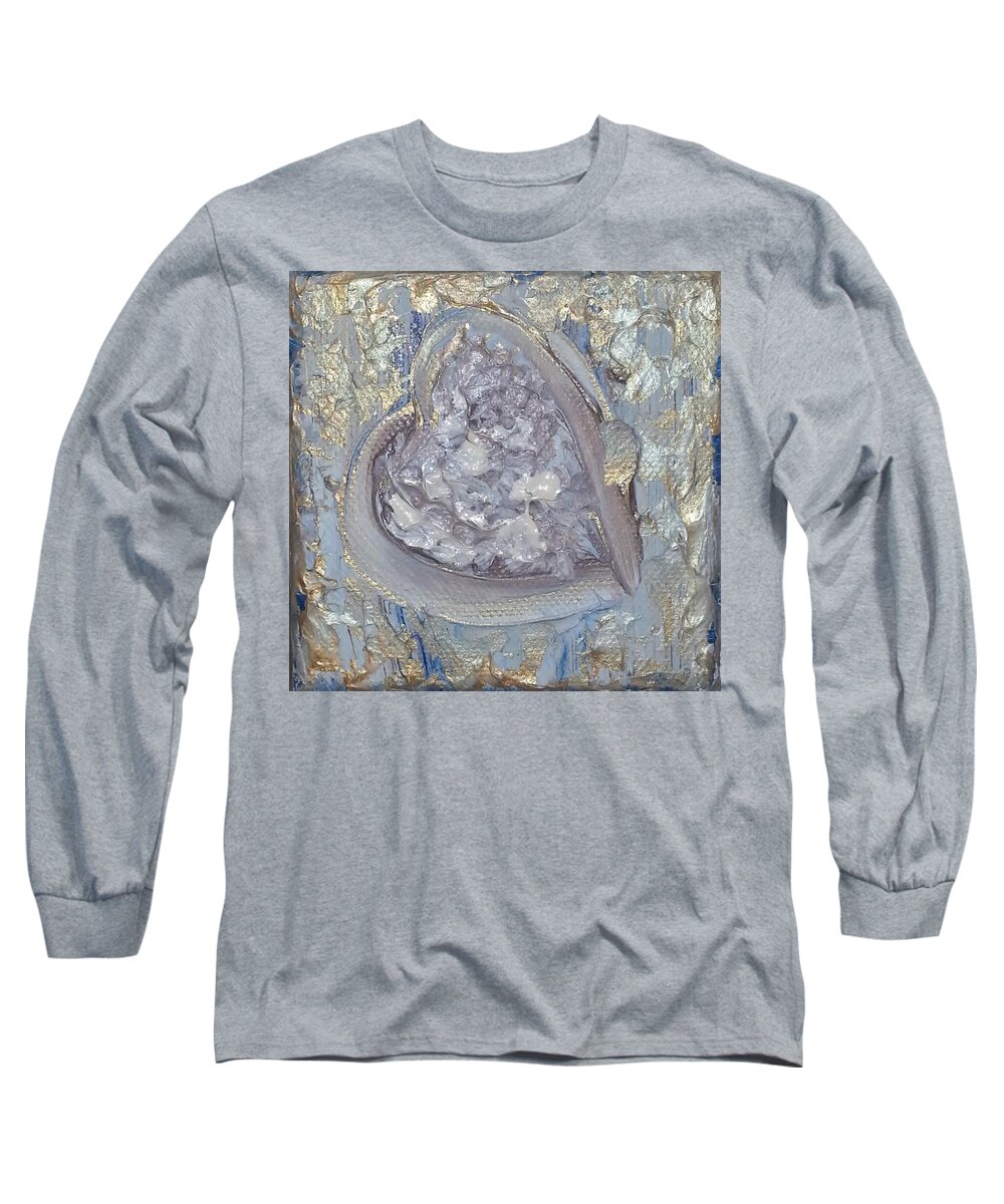Abstract Painting Strcutured Mix Long Sleeve T-Shirt featuring the painting P3 by KUNST MIT HERZ Art with heart