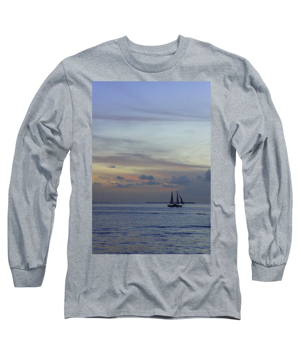 Key West Long Sleeve T-Shirt featuring the photograph Pastel Sky by Laurie Perry
