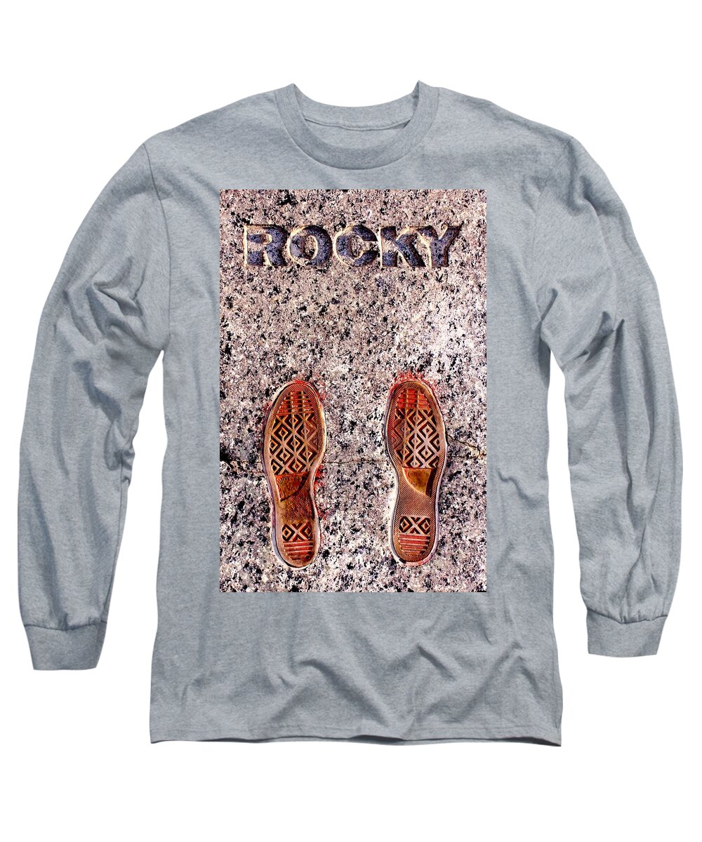 Rocky Long Sleeve T-Shirt featuring the photograph Prints of Greatness by Benjamin Yeager