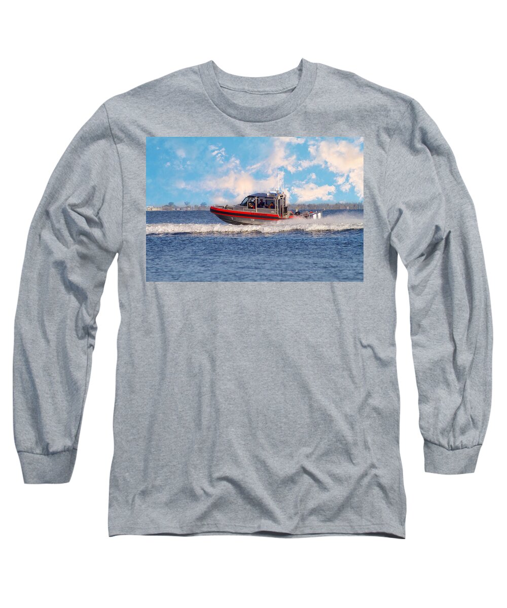 Coast Long Sleeve T-Shirt featuring the photograph Protecting Our Waters - Coast Guard by Kim Hojnacki