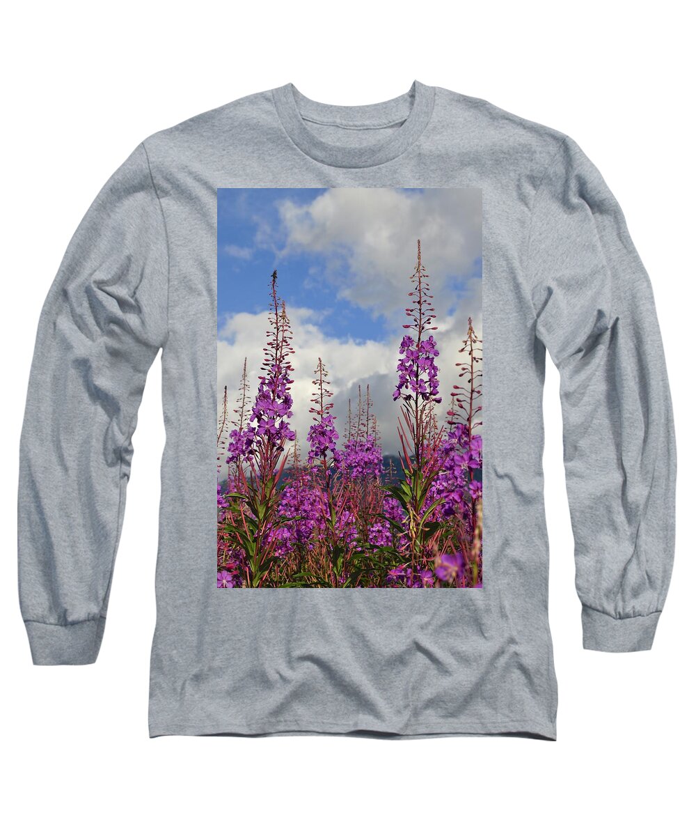 Fireweed Long Sleeve T-Shirt featuring the photograph Reach for the Sky by Cathy Mahnke