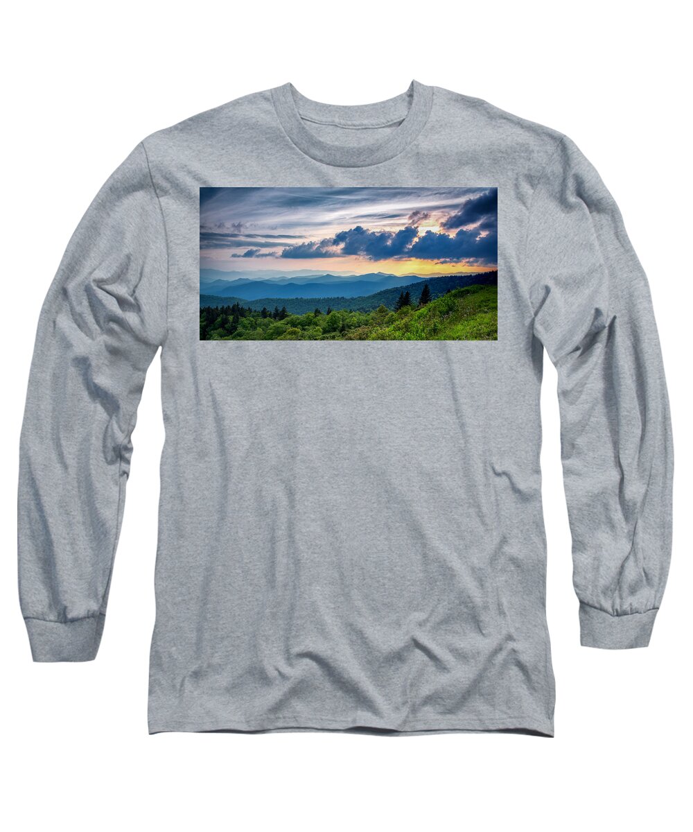 Asheville Long Sleeve T-Shirt featuring the photograph Rising and Setting by Joye Ardyn Durham