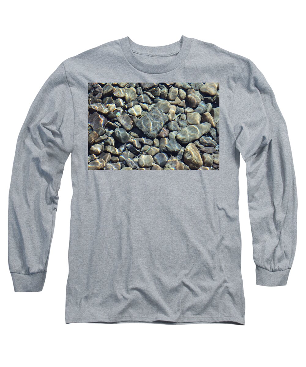 Rocks Long Sleeve T-Shirt featuring the photograph River Rocks One by Chris Thomas