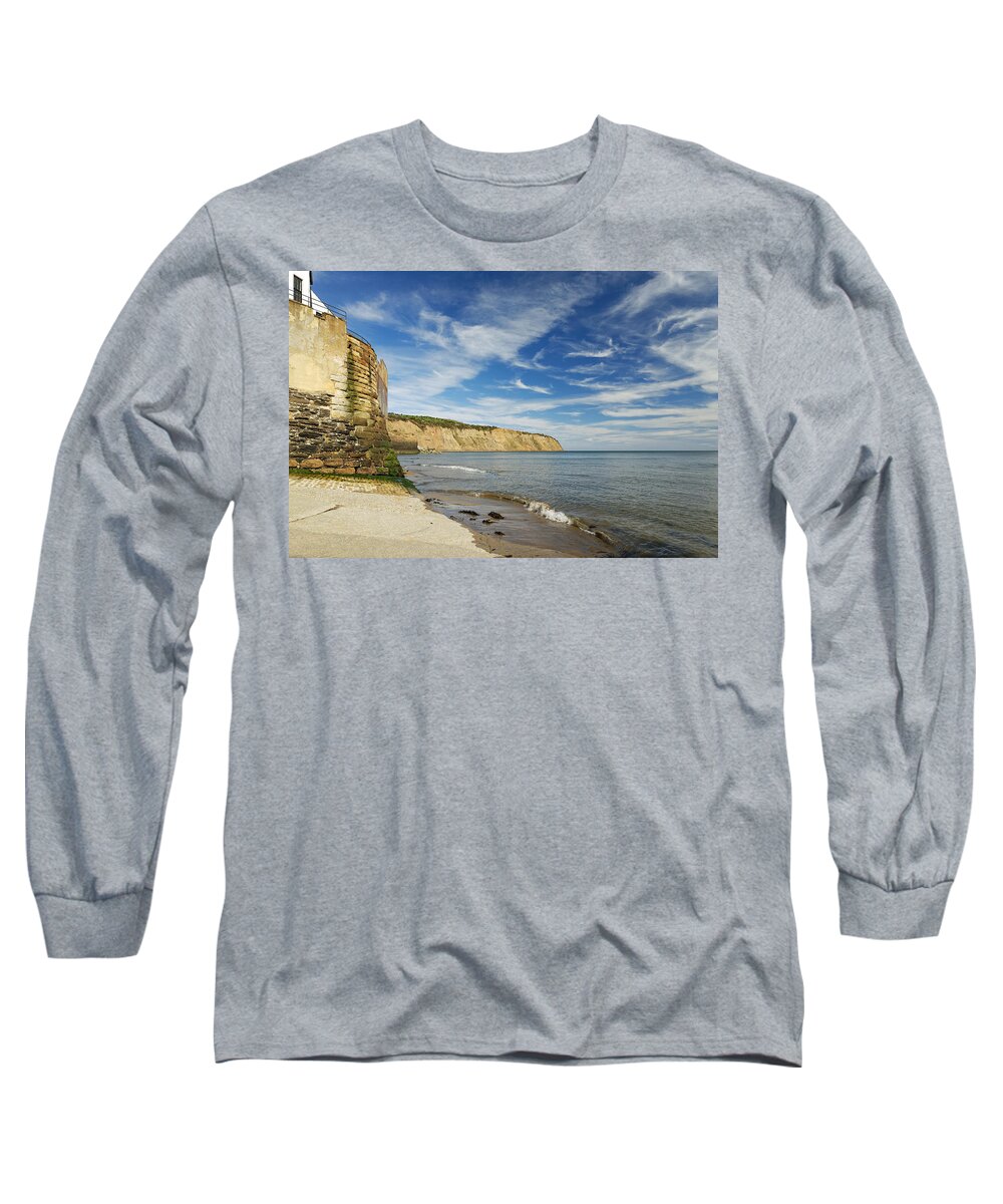 Britain Long Sleeve T-Shirt featuring the photograph Robin Hood's Bay from the Slipway by Rod Johnson