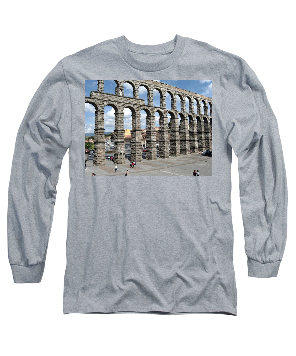 Roman Long Sleeve T-Shirt featuring the photograph Roman Aqueduct III by Farol Tomson