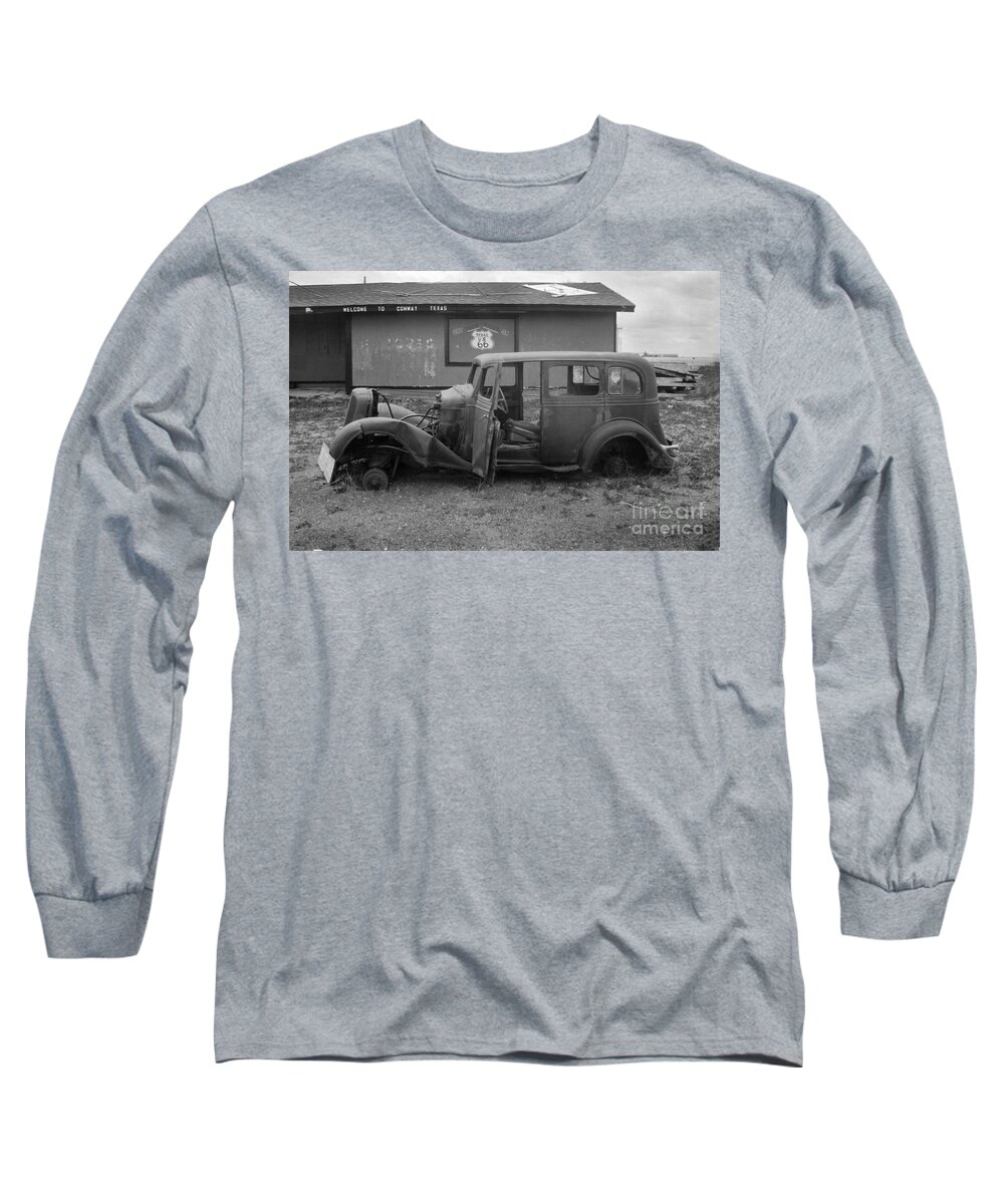 Black & White Long Sleeve T-Shirt featuring the photograph Route 66 Travels by Crystal Nederman
