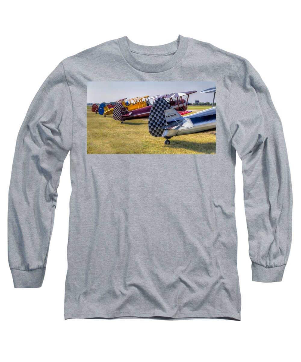 Jennings Long Sleeve T-Shirt featuring the photograph Rudders in a Row by Tim Stanley