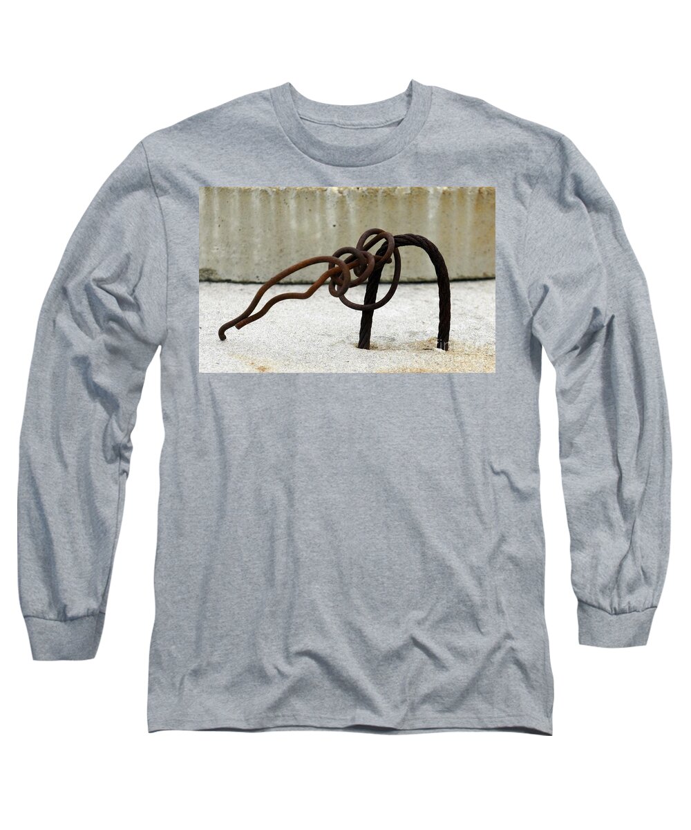 Rusty Long Sleeve T-Shirt featuring the photograph Rusty Twisted Metal I by Lilliana Mendez