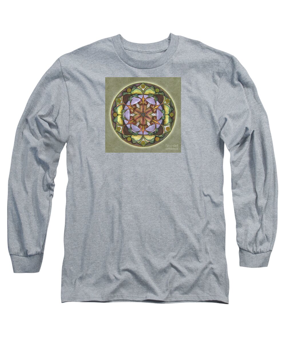 Mandala Art Long Sleeve T-Shirt featuring the painting Sanctuary Mandala by Jo Thomas Blaine