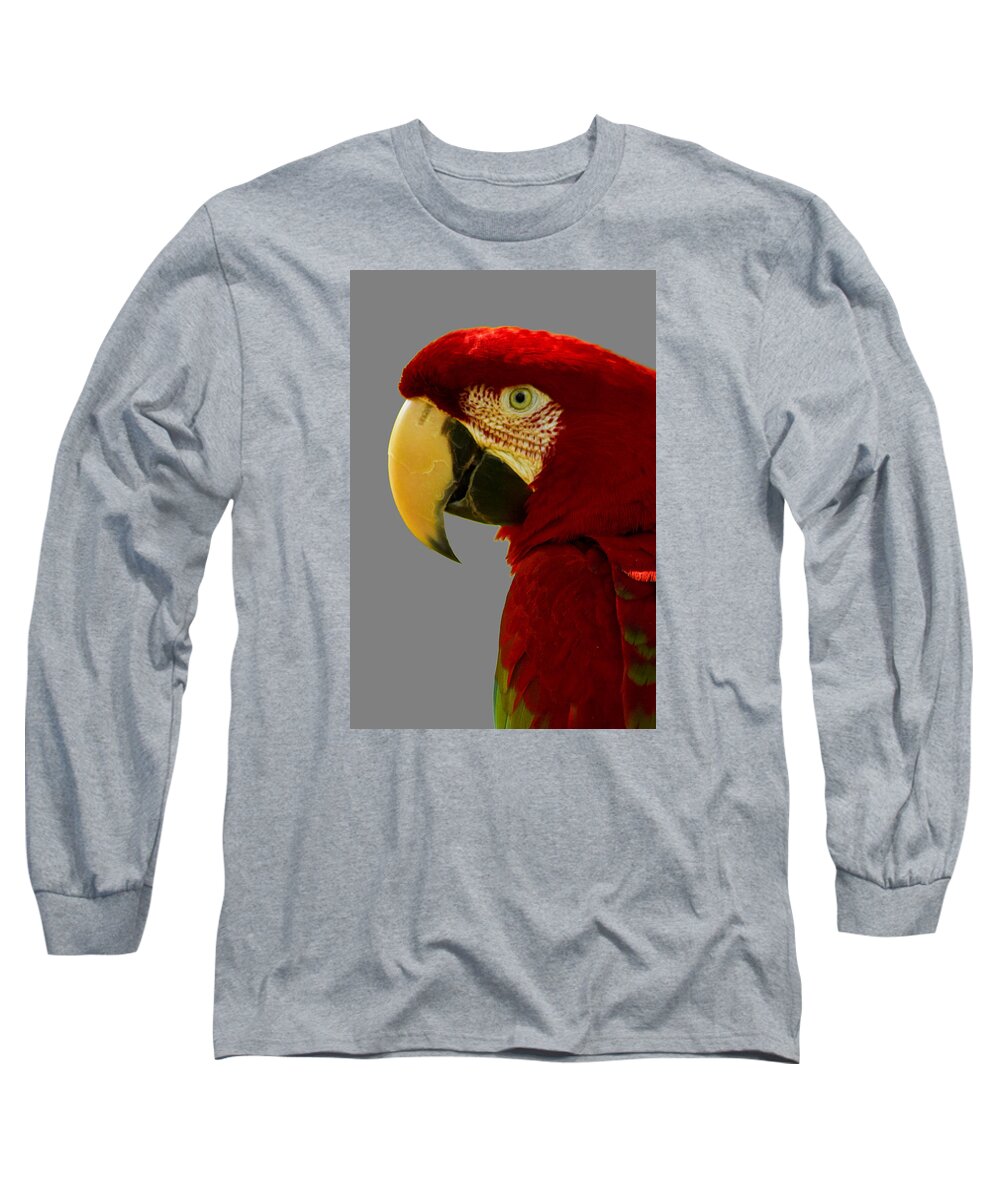 Macaw Long Sleeve T-Shirt featuring the photograph Scarlet Macaw by Bill Barber