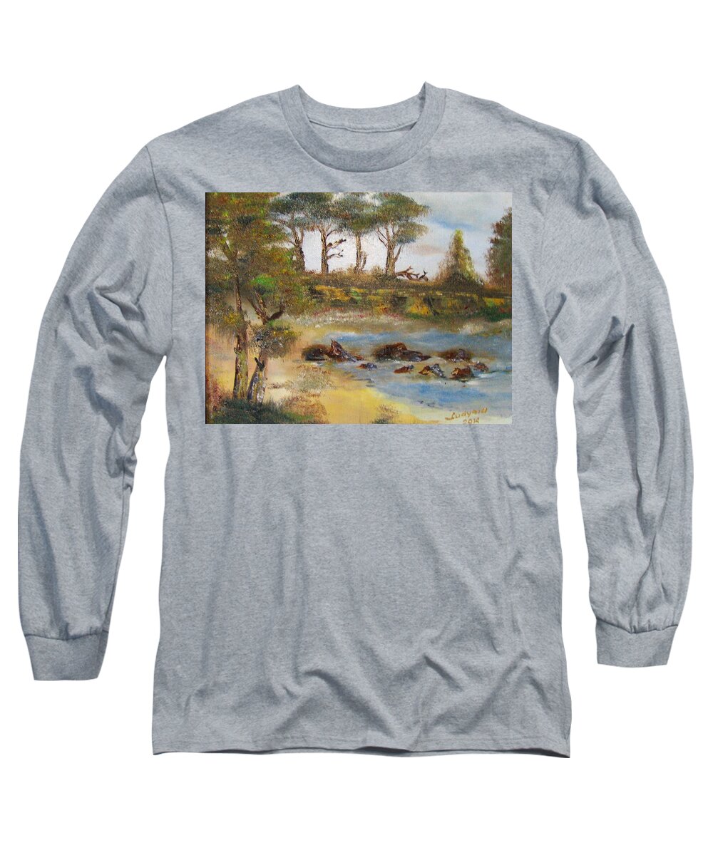 Art Long Sleeve T-Shirt featuring the painting Scarp by Ryszard Ludynia