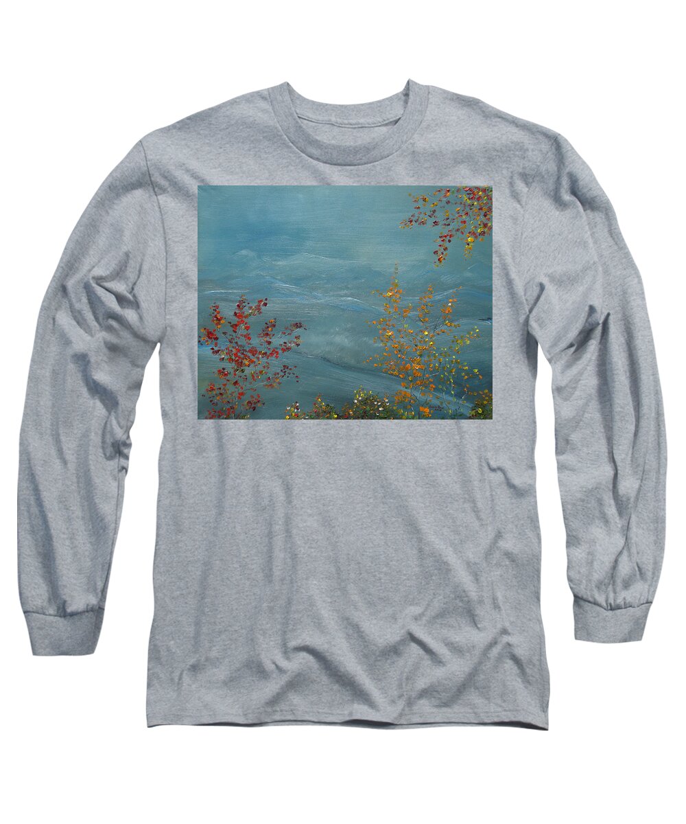 Autumn Long Sleeve T-Shirt featuring the painting Smoky Mountains in Autumn by Judith Rhue