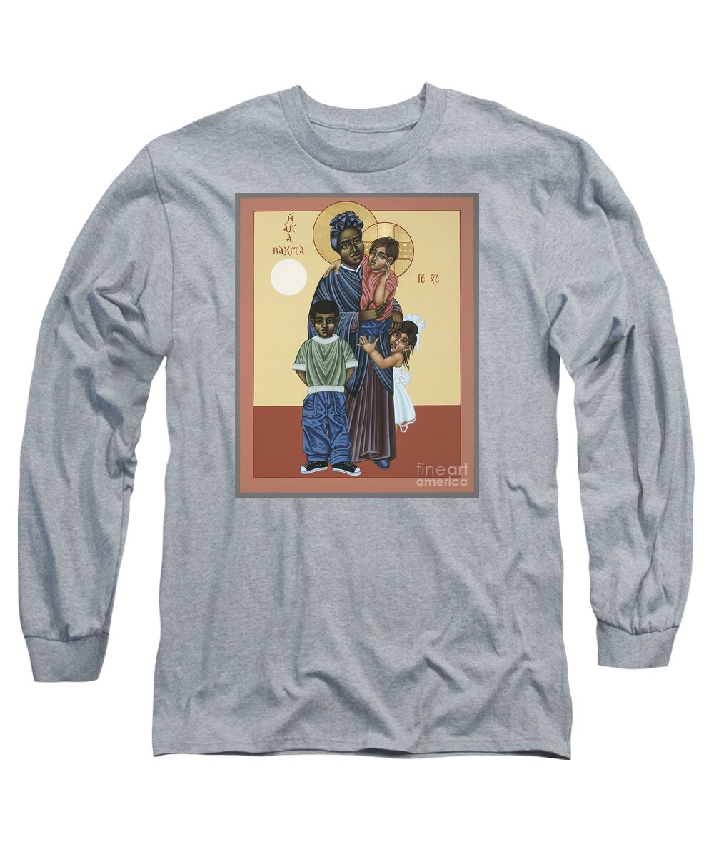 St. Josephine Bakhita Universal Sister Long Sleeve T-Shirt featuring the painting St. Josephine Bakhita Universal Sister 095 by William Hart McNichols