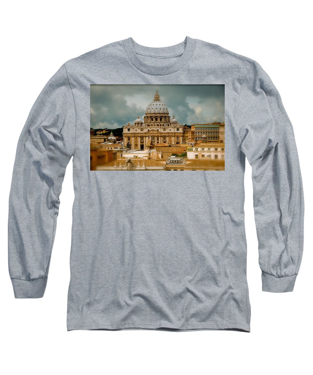 Basilica Long Sleeve T-Shirt featuring the photograph St. Peters Basilica by Will Wagner