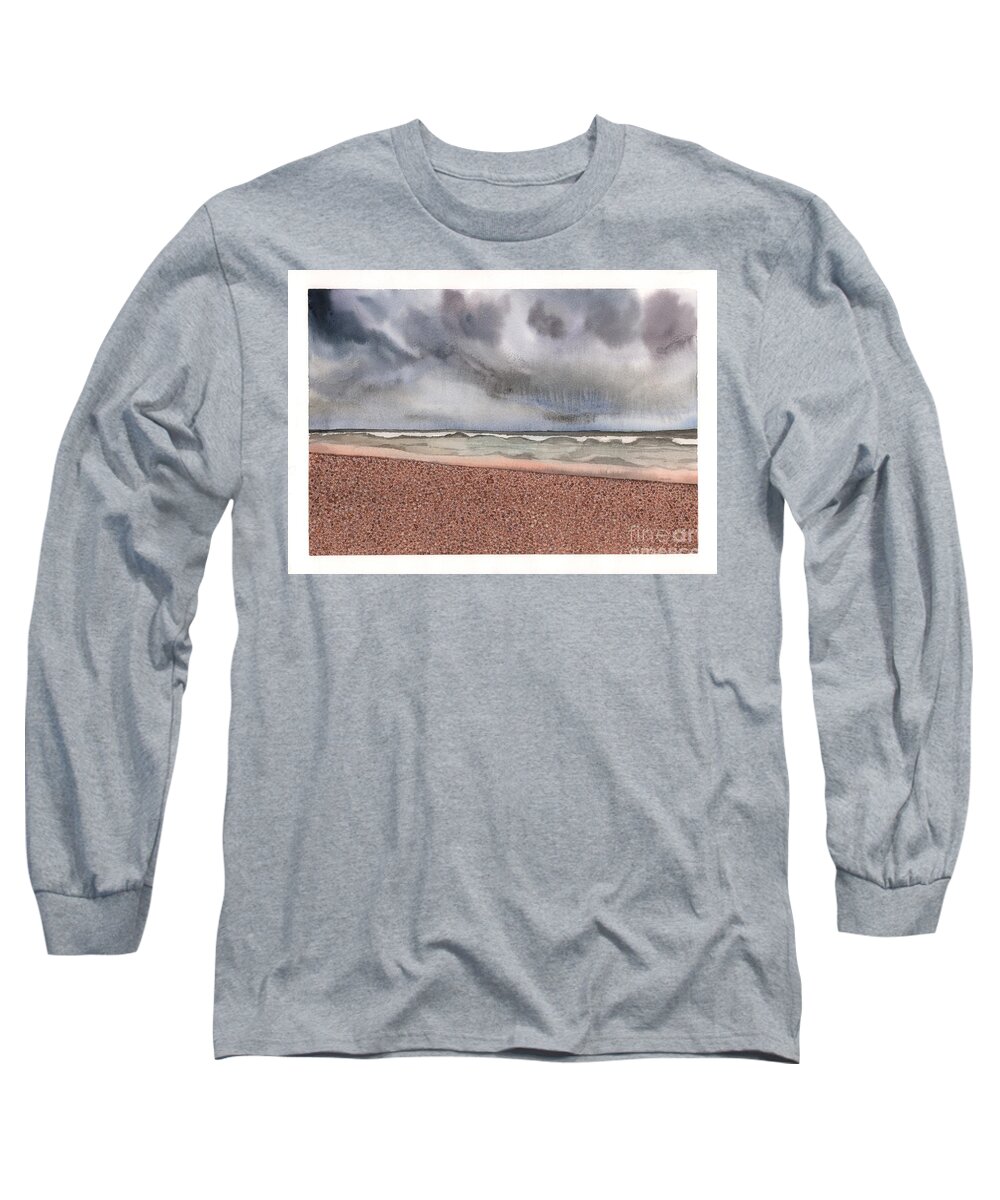 Beach Long Sleeve T-Shirt featuring the painting Stinson Beach by Hilda Wagner