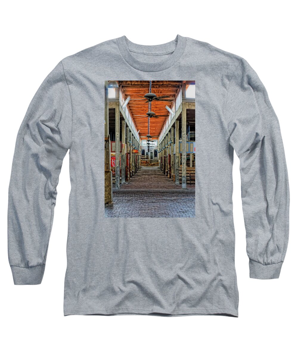 Texas Long Sleeve T-Shirt featuring the photograph Stockyard Mall by Erich Grant