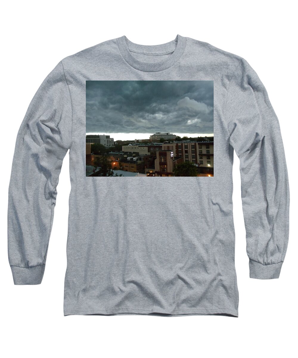 West Chester Long Sleeve T-Shirt featuring the photograph Storm over West Chester by Ed Sweeney