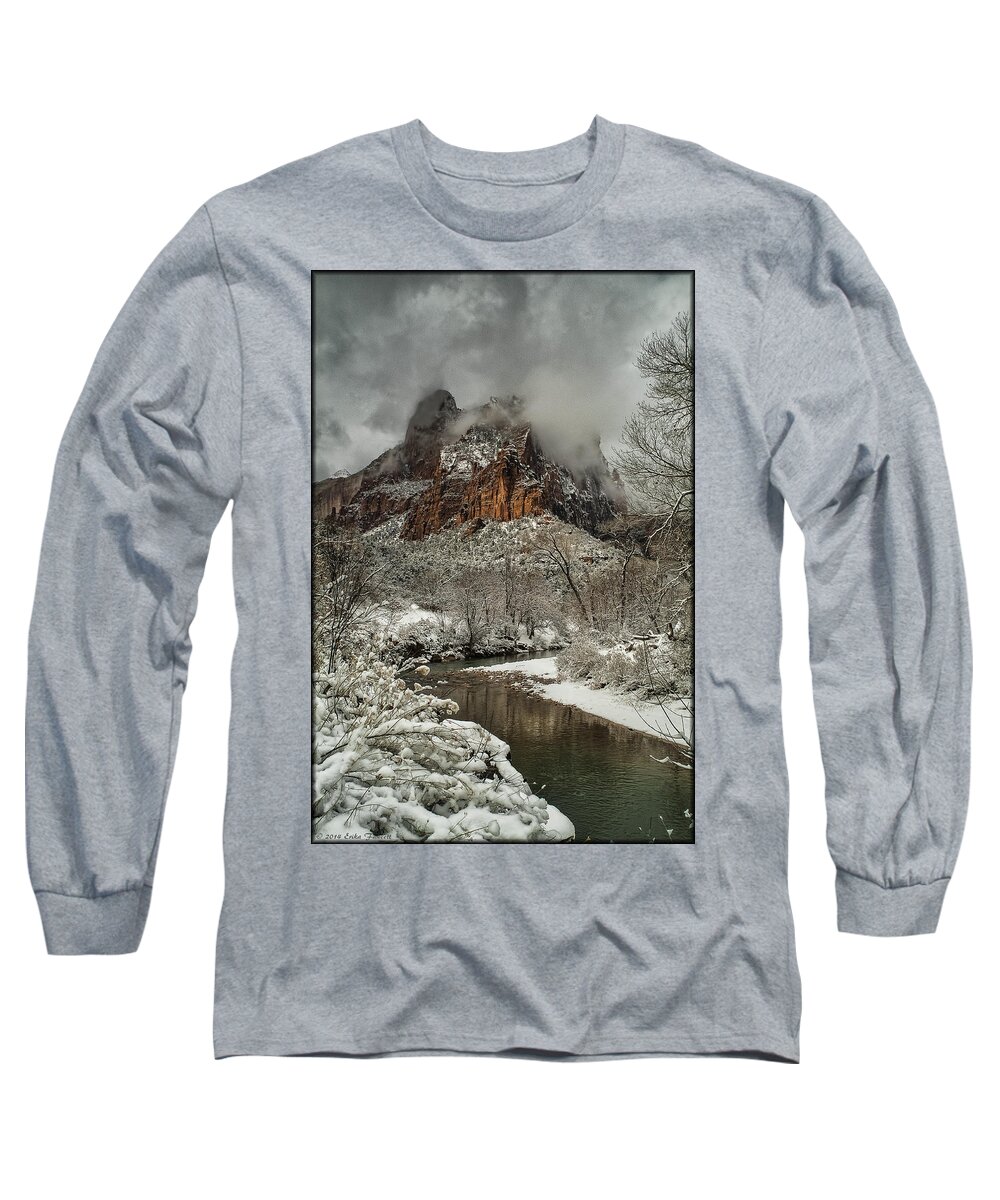 Landscape Long Sleeve T-Shirt featuring the photograph Stormy Morning by Erika Fawcett