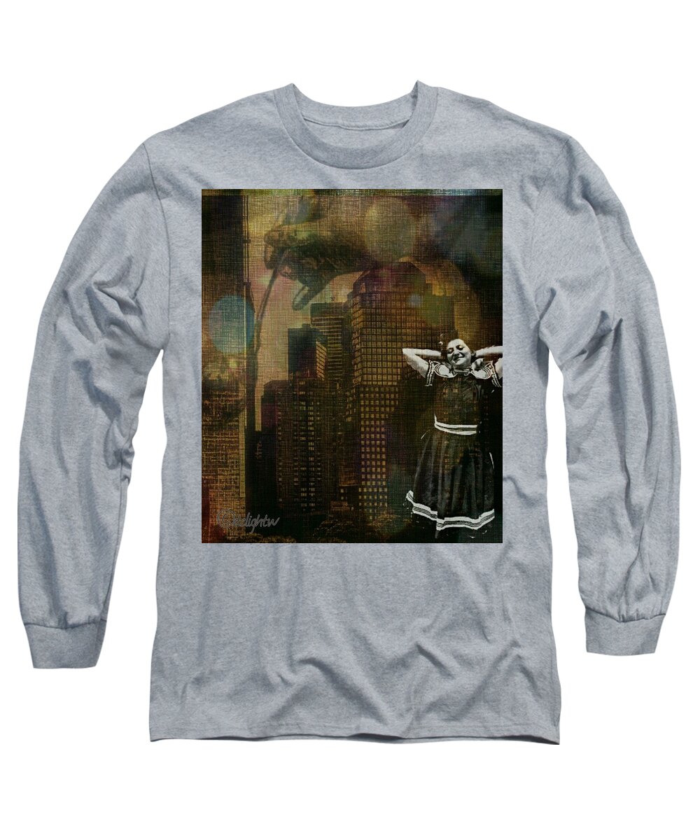 Vintage Long Sleeve T-Shirt featuring the digital art Summer in the City by Delight Worthyn