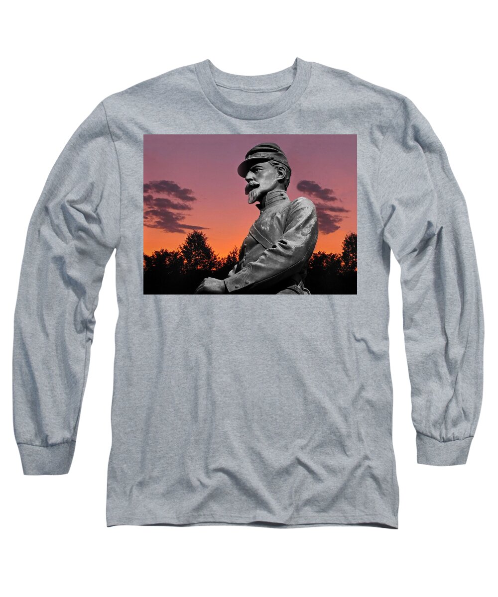 Civil War Long Sleeve T-Shirt featuring the photograph Sunset at Gettysburg by David Dehner