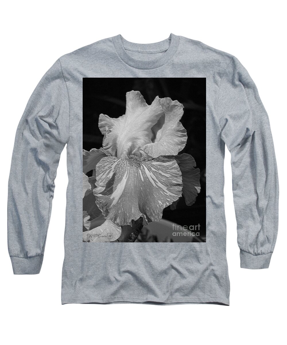 Mccombie Long Sleeve T-Shirt featuring the digital art Tall Bearded Iris named Saharan Sun by J McCombie