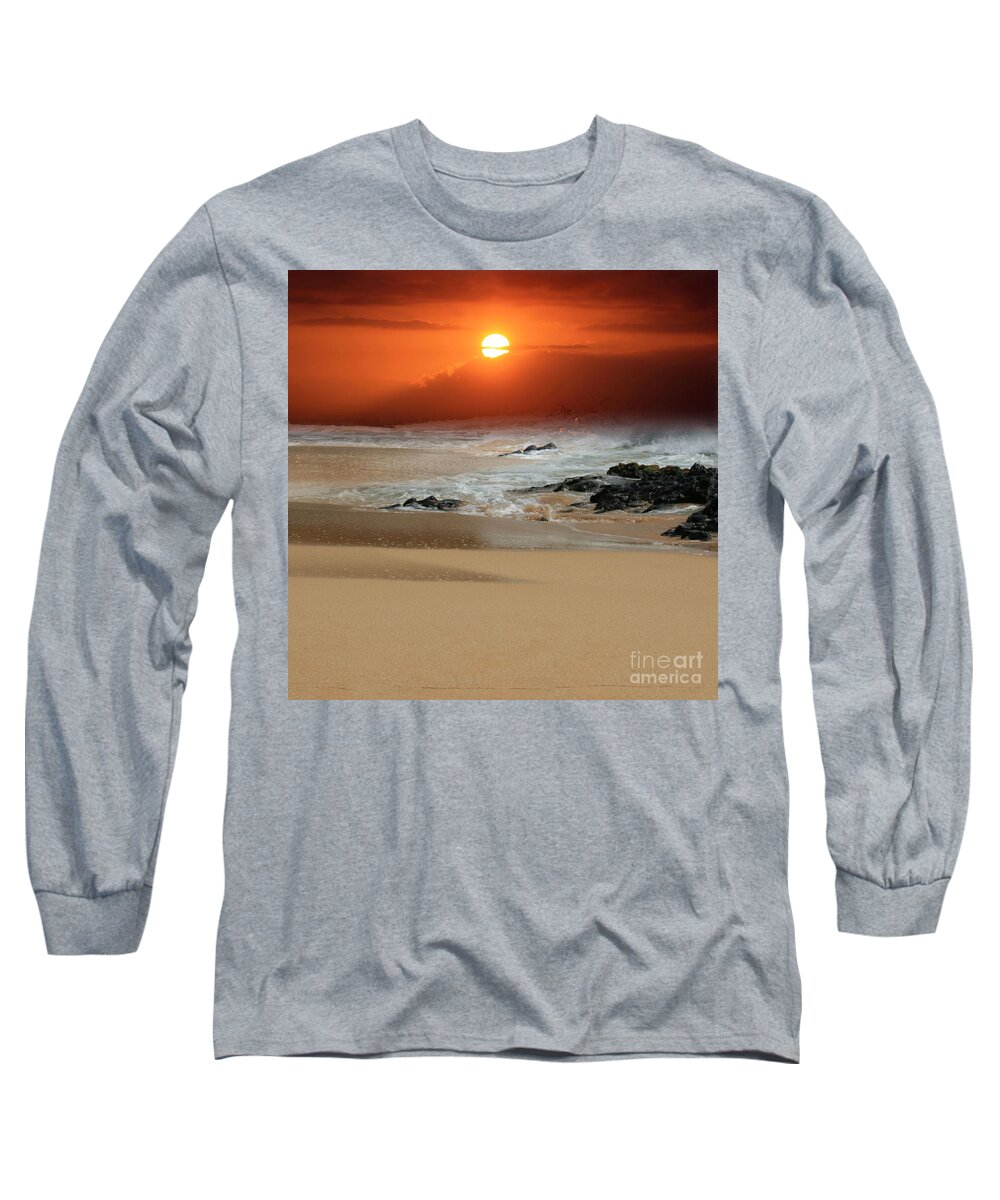 Aloha Long Sleeve T-Shirt featuring the photograph The Birth of the Island by Sharon Mau