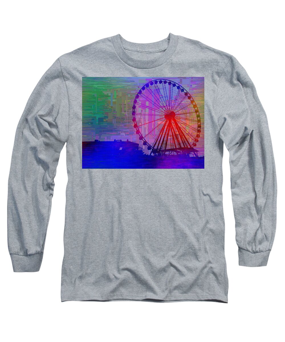 Great Wheel Long Sleeve T-Shirt featuring the digital art The Great Wheel Cubed by Tim Allen