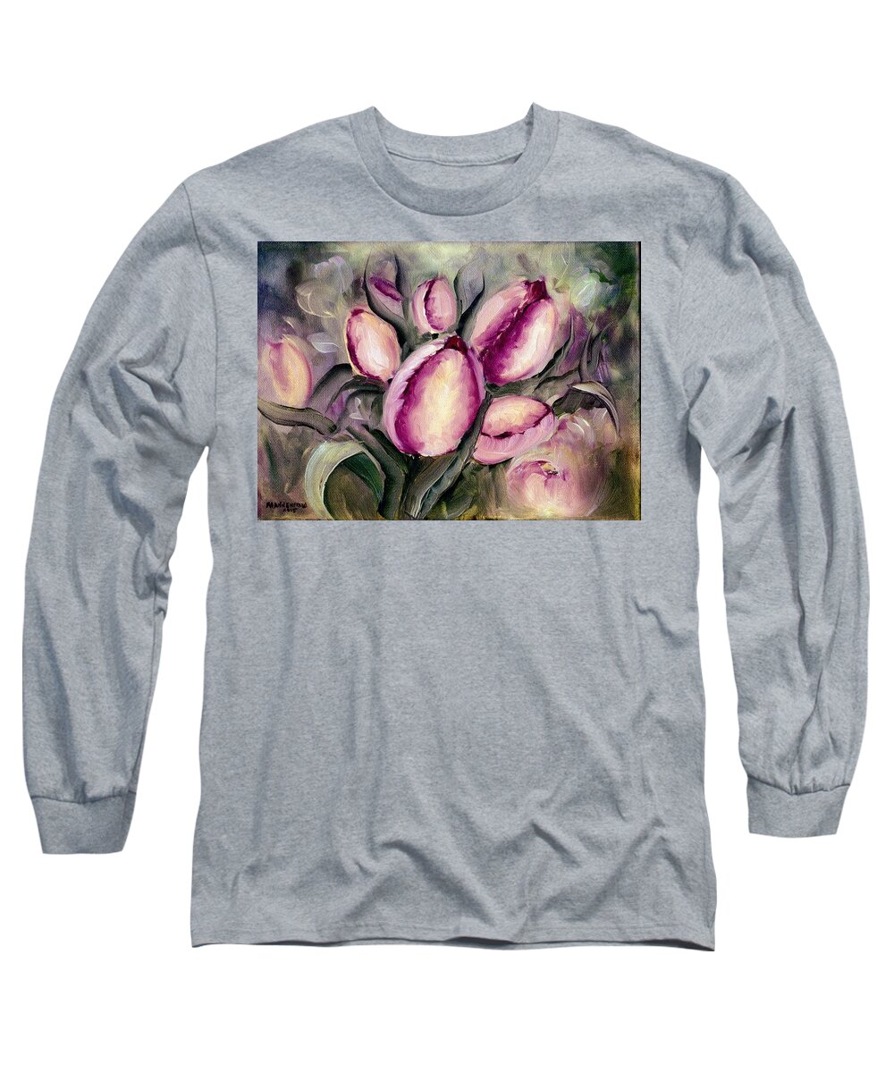 Tulips Long Sleeve T-Shirt featuring the painting The Kings Tulips by Melissa Herrin