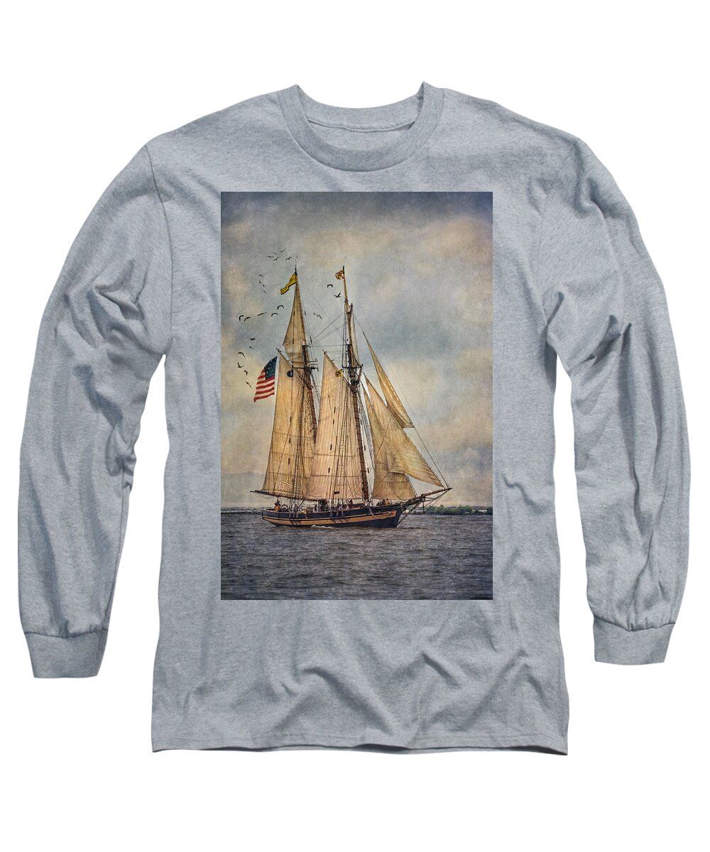 Boats Long Sleeve T-Shirt featuring the digital art The Pride Of Baltimore II by Dale Kincaid
