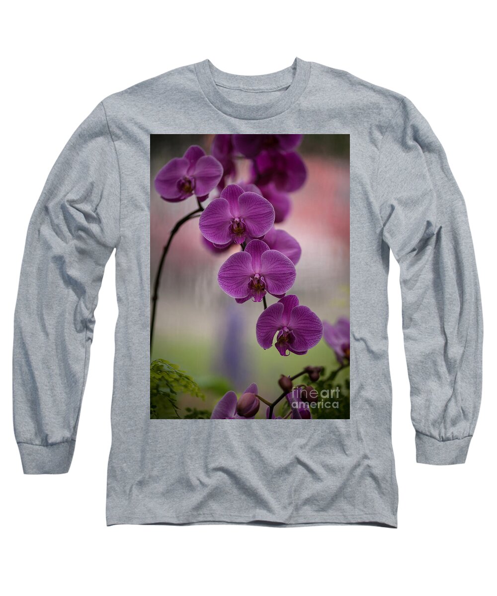 Orchid Long Sleeve T-Shirt featuring the photograph The Waiting by Mike Reid