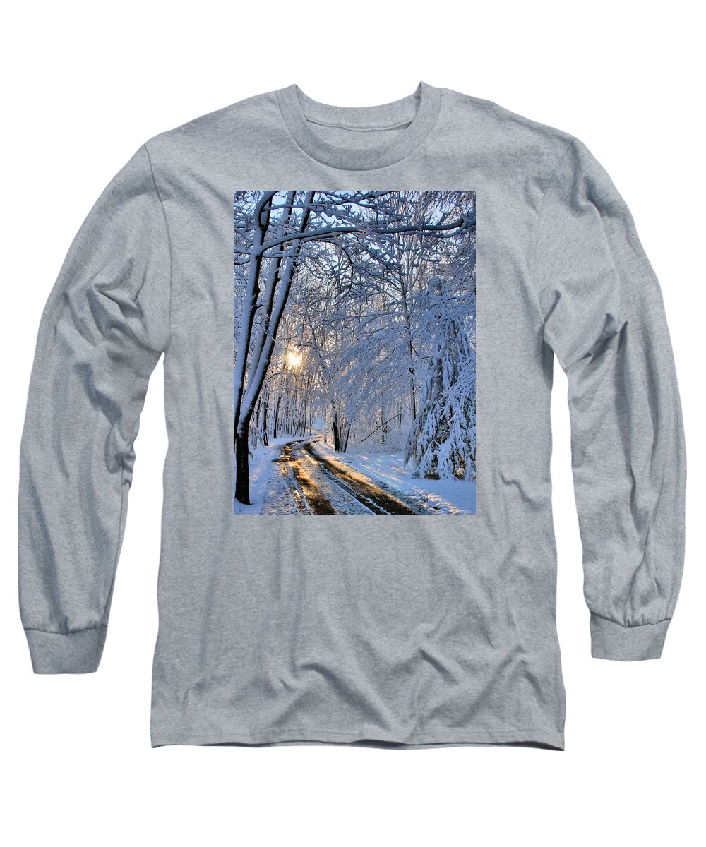 Sun Long Sleeve T-Shirt featuring the photograph Through the Woods by Kristin Elmquist