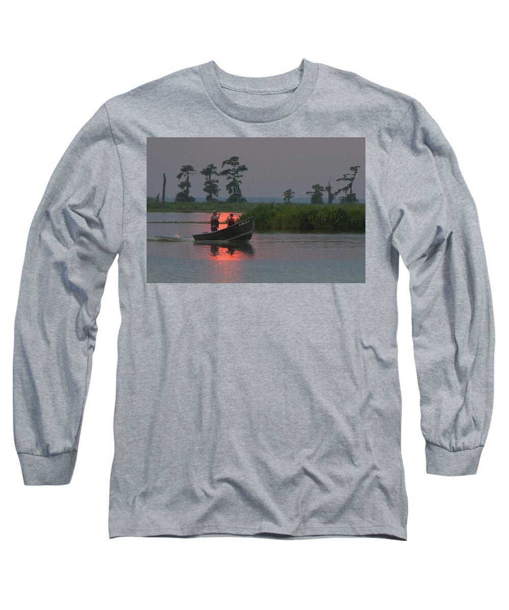 Boat Long Sleeve T-Shirt featuring the photograph Time With Dad by Charlotte Schafer