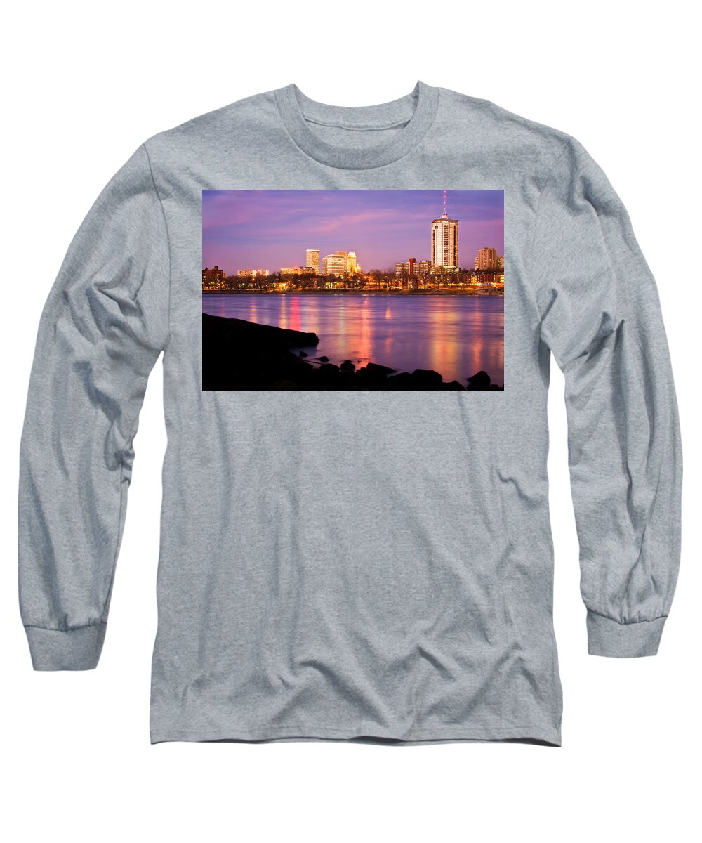 America Long Sleeve T-Shirt featuring the photograph Tulsa Oklahoma - University Tower View by Gregory Ballos