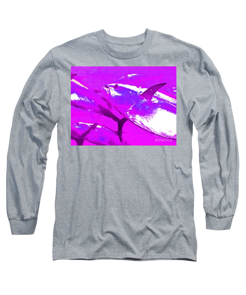 Tuna Long Sleeve T-Shirt featuring the photograph Tuna Fish m168 by Wingsdomain Art and Photography