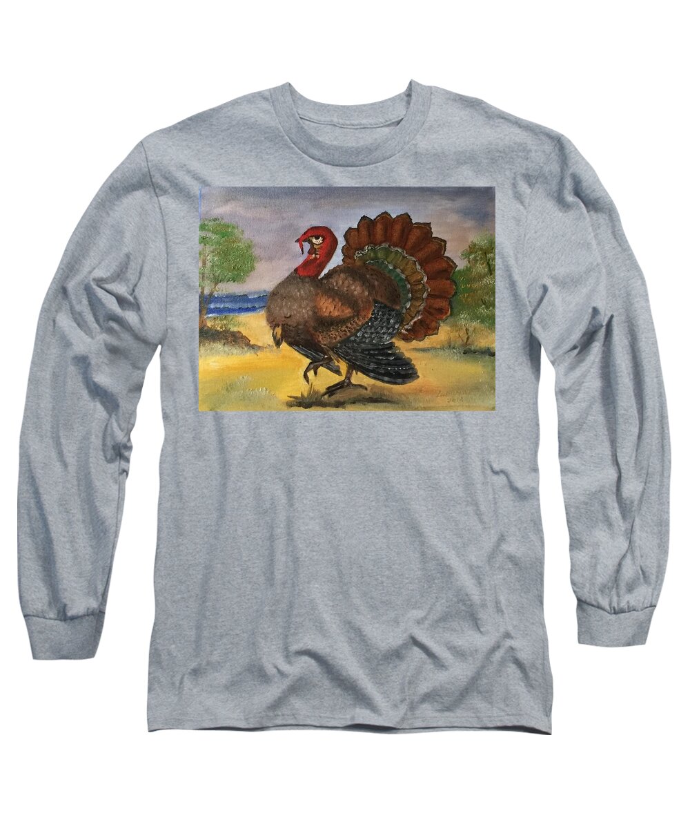 Art Long Sleeve T-Shirt featuring the painting Turkey by Ryszard Ludynia