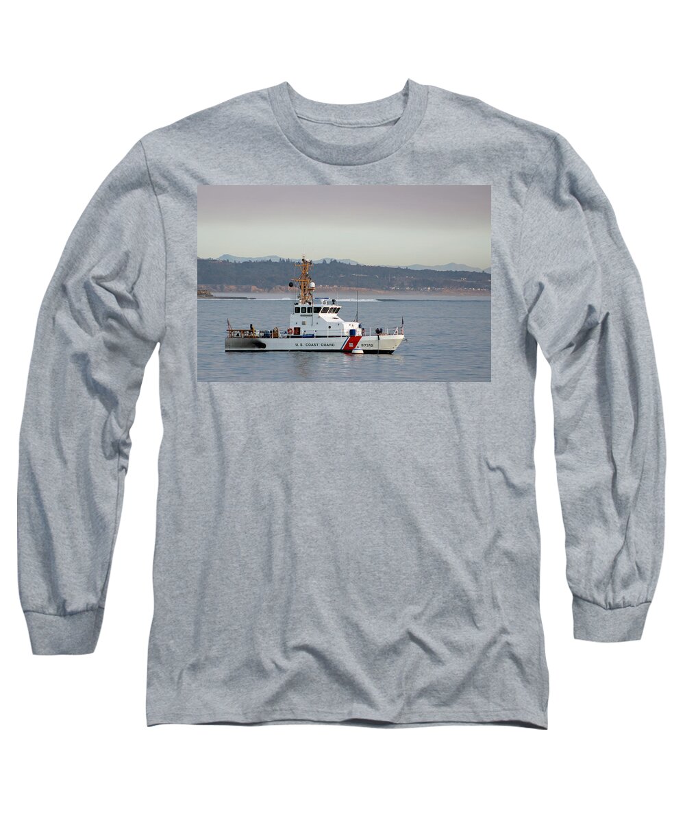 Boat Long Sleeve T-Shirt featuring the photograph U.S. Coast Guard Cutter - Hawksbill by Deana Glenz