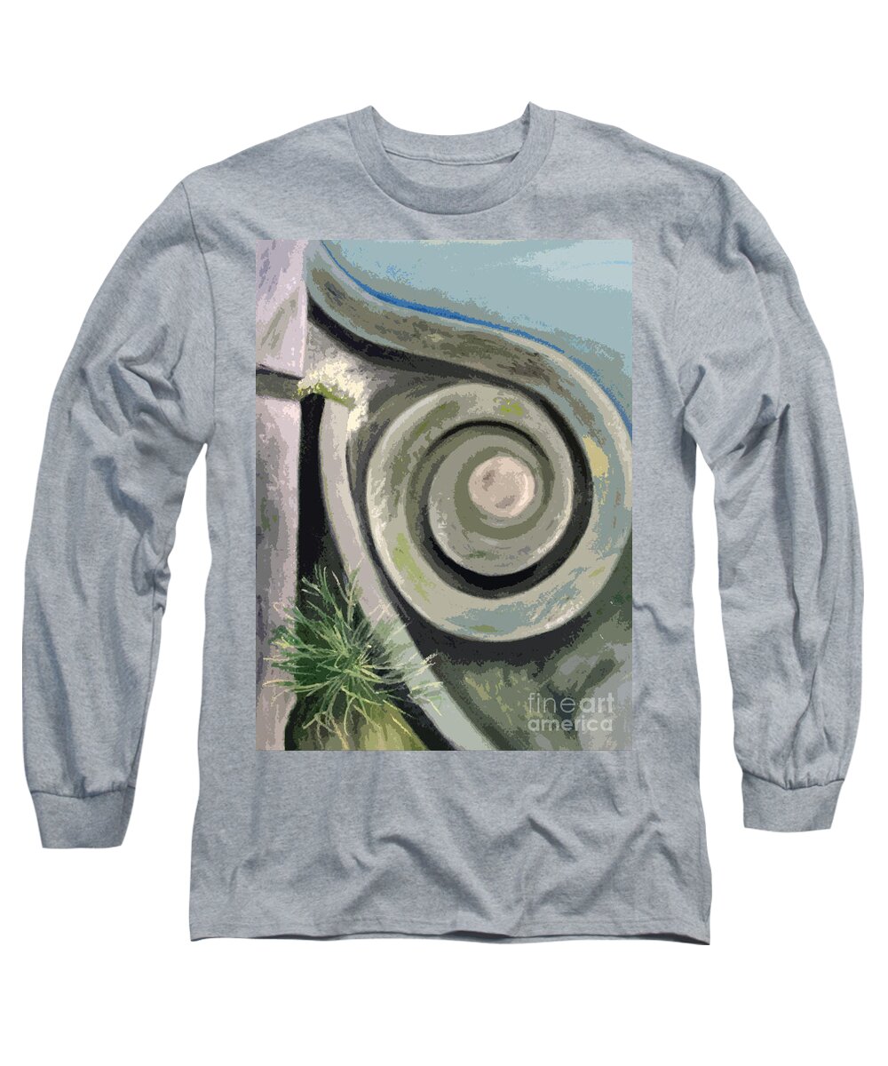 Pastel Long Sleeve T-Shirt featuring the pastel Vevey Toy Factory Detail by Lynellen Nielsen