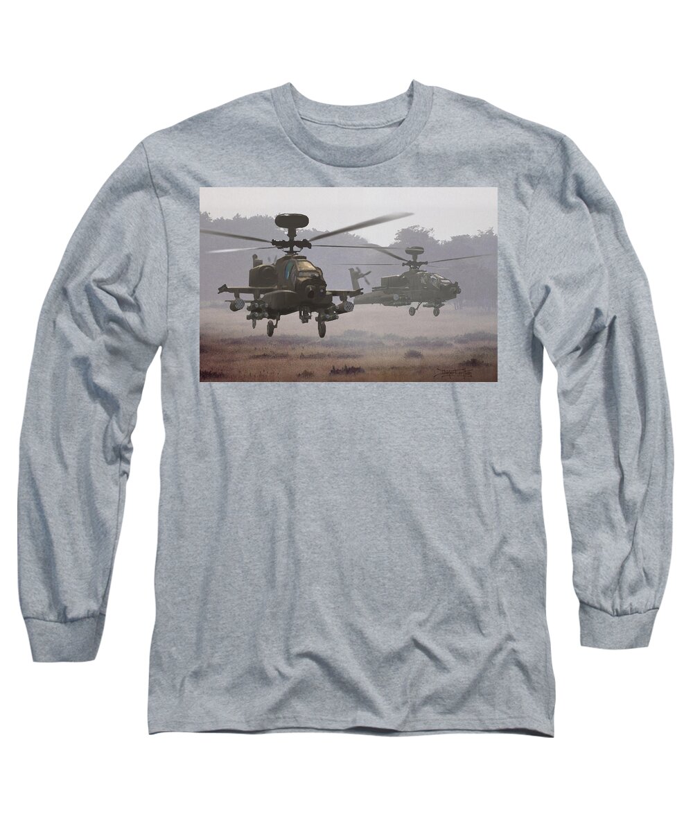 Dieter Carlton Long Sleeve T-Shirt featuring the painting Waltz of the Hunters by Dieter Carlton