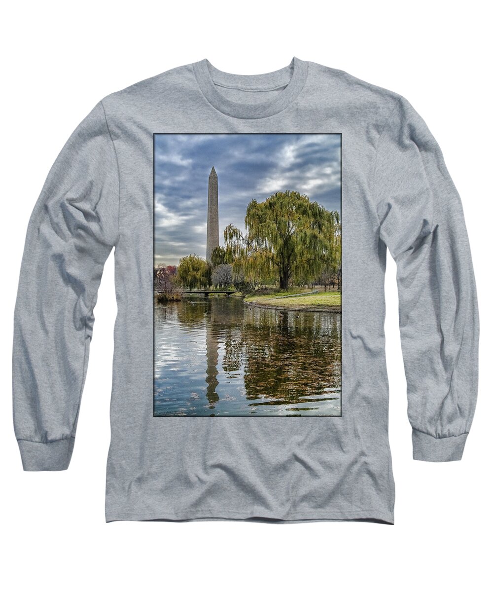Sunrise Long Sleeve T-Shirt featuring the photograph Washington Reflection by Erika Fawcett